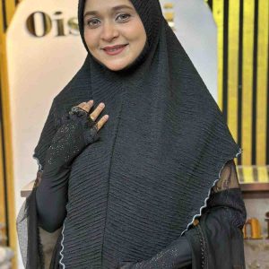 Popcorn Hijab Black L size
